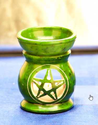 Aromalampe Pentagramm, grün 8,5 cm, Speckstein