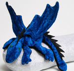 Schulterdrachen Klein - royalblau - mit Plüsch - oder Zackenkamm