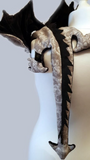 Schulterdrachen XXL  Spezial Edition - flora grau - mit Zackenkamm oder Plüschkamm