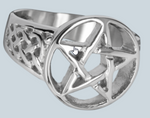 Ring Pentagramm - Pentakel erhaben - aus Edelstahl