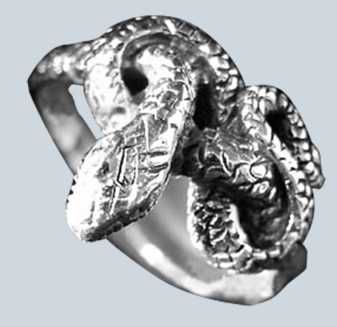 Ring Schlange - gewundener Schlangenknoten - aus edlem 925 Sterling Silber.