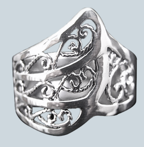 Ring Blumenranke - keltischer Ranken Ring - aus edlem 925 Sterling Silber.