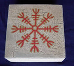 Holzkästchen mit Aegishjalmur Motiv - Handarbeit aus Holz