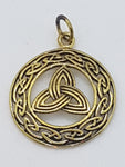 Anhänger Triqueta im Kreis - keltischer Knoten - Bronze