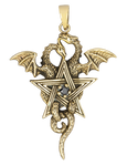 Anhänger Pentagramm mit Drachen - Bronze