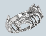 Ring Wolf im Rudel - Wolfsfamilie - aus edlem 925 Sterling Silber.