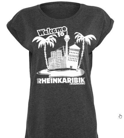 Rheinkaribik Girlie Shirt - Von dem Label aus Düsseldorf - Grau versch. Größen